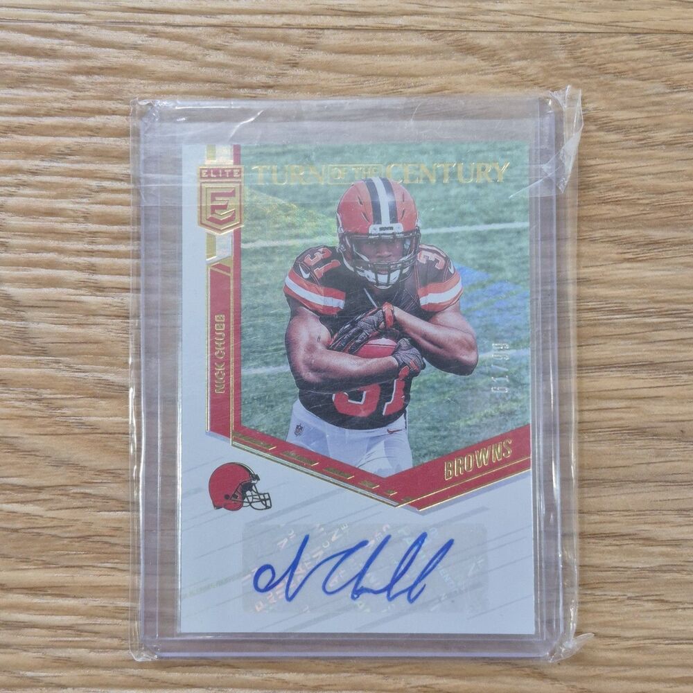 2018 Donruss Elite Nick Chubb Turn Of The Century Rookie Auto Autograph RC
